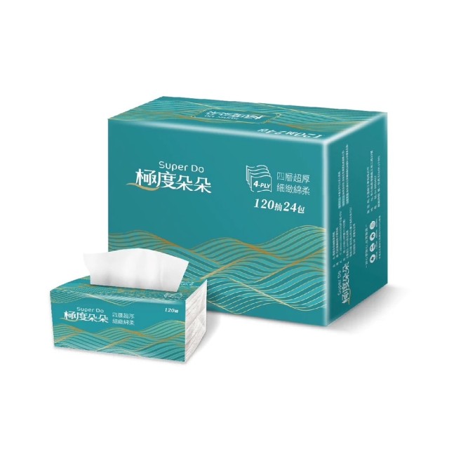 Super Do極度朵朵 四層超厚柔抽取式花紋家用紙